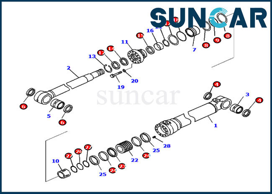 Zestaw uszczelek cylindra 721-99-48740 7219948740 Zestaw serwisowy wysięgnika Pasuje do Komatsu PC210-11 PC210-11E0