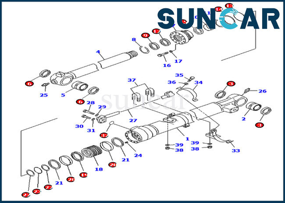 707-99-45040 Zestawy uszczelniające łyżki Zestawy naprawcze do części wewnętrznych cylindra Komatsu PC228USLC-8 PC210LC-8K