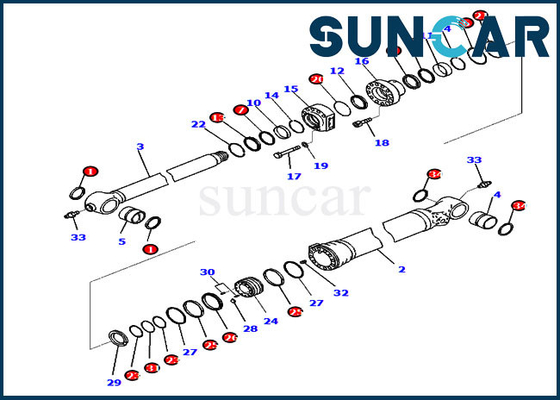 Zestaw uszczelek Komatsu 721-98-00180 Zestaw uszczelek cylindra łyżki pasuje do koparki PC210LCI-10 PC210LCI-11