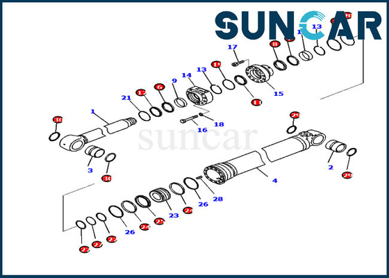 721-98-02460 Zestaw serwisowy wysięgnika Siłownik hydrauliczny pasuje do ciężkiego sprzętu PC210LCI-11 Komatsu