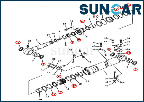 707-99-58200 7079958200 Zestaw naprawczy siłownika ramienia do specyfikacji niestandardowej. Modele PC220-5C PC220LC-5C Komatsu
