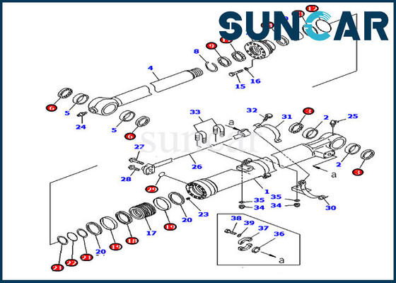 707-99-58060 Zestaw naprawczy uszczelek kubełkowych do wersji zagranicznej PC220LC-7 PC270-7 Zestawy cylindrów Komatsu
