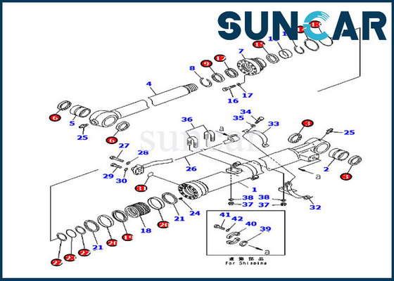 707-98-47720 Zestaw hydraulicznych uszczelek naprawczych łyżki Pasuje do zestawów cylindrów Komatsu PC220-8 PC270-8 PC240LC-8
