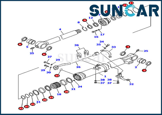 Zestaw uszczelek kubełkowych do 707-99-59020 7079959020 PC220-8 PC240NLC-8K Zestawy serwisowe do cylindrów Komatsu