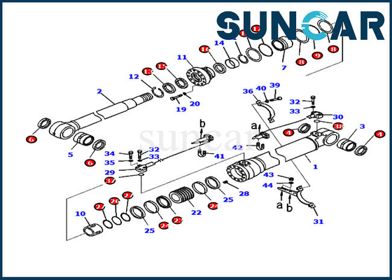 707-99-48731 Zestaw uszczelniający Komatsu PC220LC-8M0 PC220-8M0 Zestaw do wymiany cylindra hydraulicznego