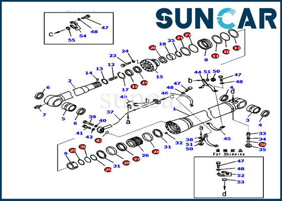 PC220-8M0 PC240LC-10 707-99-59430 Zestaw uszczelek siłownika ramienia Komatsu 7079959430 Zestaw serwisowy do koparki
