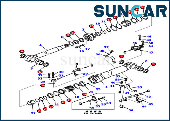 Zestaw uszczelek wysięgnika 707-99-50680 7079950680 do standardowej maszyny PC240-8K Zestawy naprawcze cylindrów Komatsu