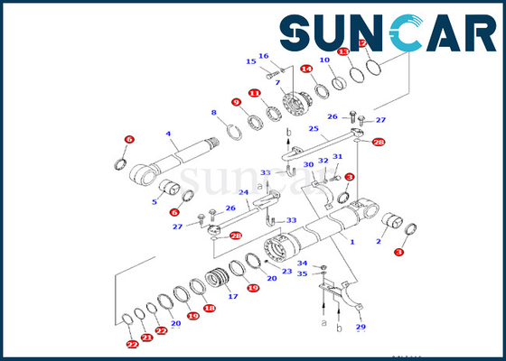 PC228USLC-3S PC228US-3-AA Komatsu 707-99-47780 Zestaw uszczelek cylindra wysięgnika Hydrauliczne zestawy zamienne