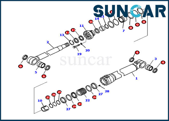721-98-00400 Zestaw naprawczy uszczelki cylindra wysięgnika do PC290LC-11 PC290NLC-11 Komatsu Model sprzętu