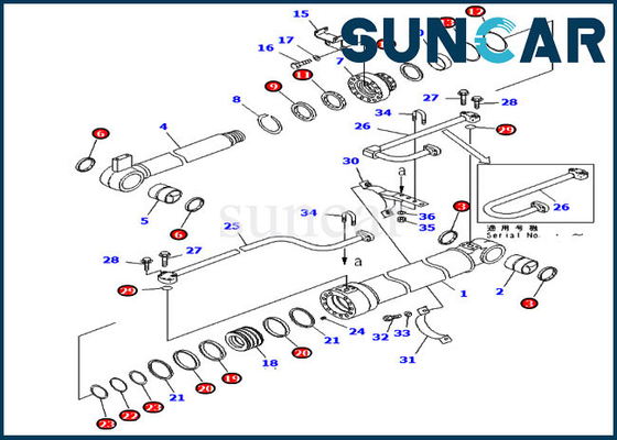 707-99-47730 7079947730 Zestaw naprawczy cylindra do wysięgnika PC228USLC-2 PC228US-1 Komatsu