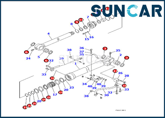 707-98-14580 Zestaw uszczelek do wymiany cylindra wysięgnika Komatsu Pasuje do PC22MR-3 PC26MR-3 PC20MR-3