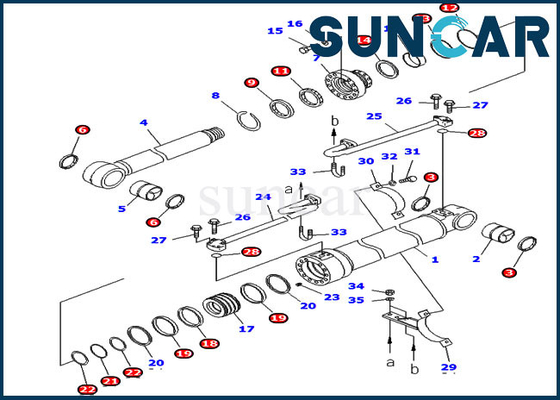 707-99-46140 7079946140 PC228USLC-3 Zestaw uszczelek cylindra wysięgnika do wersji zagranicznej koparki Komatsu
