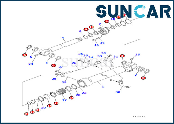 707-99-47580 Zestaw uszczelek cylindra łyżki do Komatsu 7079947580 PC228US-3 PC400-7 Ciężki sprzęt