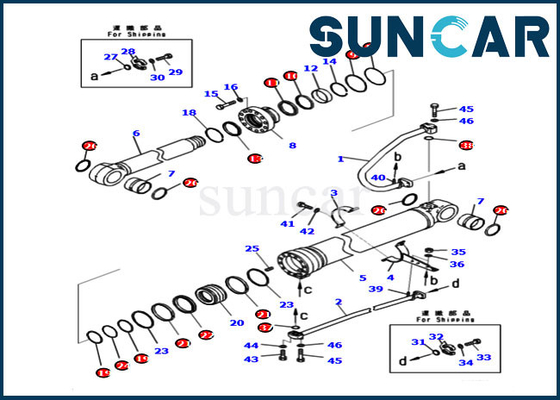 Komatsu 721-98-04330 Zestaw uszczelniający wysięgnika do 7219804330 PC290LCI-11 Zestaw naprawczy siłownika hydraulicznego