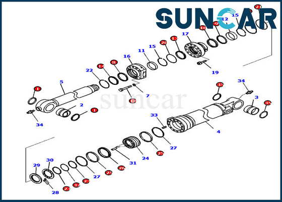 721-98-04350 Zestaw uszczelek cylindra łyżki Odporność na zużycie PC290LCI-11 Zestaw serwisowy do wymiany Komatsu