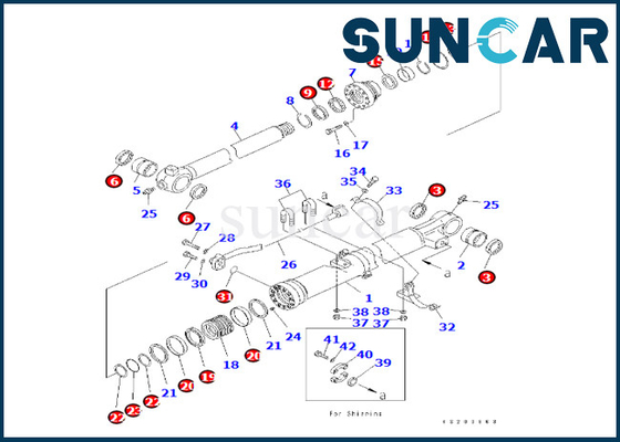 707-99-59120 Komatsu dla PC240LC-8K PC240NLC-8K Zestaw uszczelek cylindra łyżki Komatsu