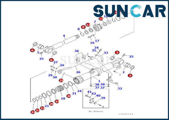 Zestaw naprawczy cylindra kubełkowego Komatsu pasuje do 707-99-47890 707-99-47890 do PC240LC-8K PC240NLC-8K