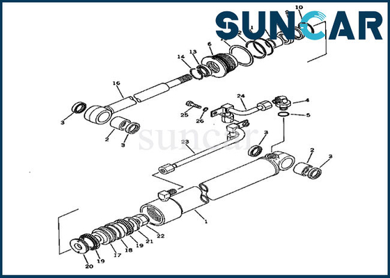 Zestaw naprawczy cylindra wahadłowego do części serwisowych sprzętu 20S-63-86101 PC30-1 Komatsu