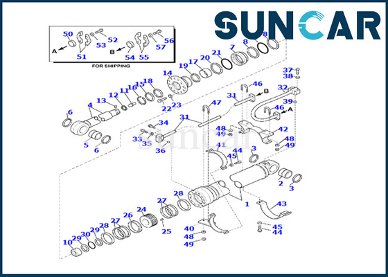 Komatsu 7079976160 Zestaw naprawczy siłownika ramienia 707-99-76160 do PC220LL-8 PC240LL-10 PC290LL-11