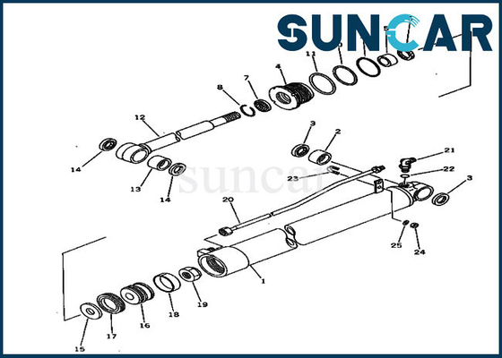PC30-5 PW30-1 Zestaw uszczelek ramienia do zestawu serwisowego do wymiany cylindra hydraulicznego 20S-63-66300 Komatsu