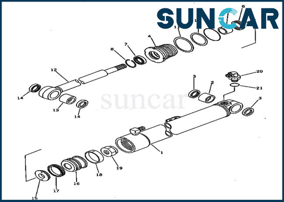 20S-63-86300 20S6386300 Zestaw naprawczy uszczelki cylindra obrotu do PC20-5 PC30-5 Komatsu hydrauliczne części uszczelniające