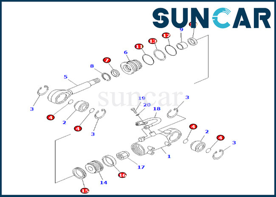 Komatsu 707-98-24610 7079824610 Zestaw uszczelek cylindra podnoszenia ostrza Pasuje do PC25-1 PC25R-1 PC30R-7