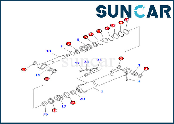 707-98-24890 7079824890 Komatsu dla PC25R-8 PC27MR-1 PC27MRX-1 zestaw naprawczy uszczelki cylindra wysięgnika