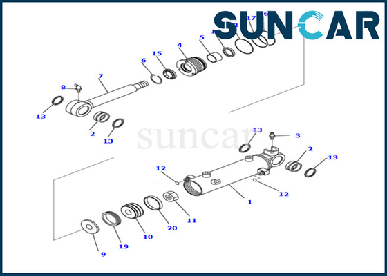 Wysokiej jakości zestaw naprawczy uszczelki cylindra ostrza 707-98-12630 7079812630 Komatsu do PC26MR-3