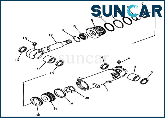 Zestaw serwisowy ostrza pasuje do 20S-63-02062 20S6302062 Zestaw uszczelek Siłownik hydrauliczny PC20-6 PC30-6 Koparka Komatsu