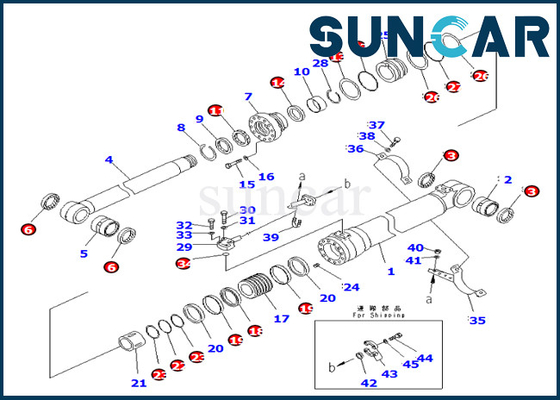 7079959330 707-99-59330 Zestaw naprawczy cylindra wysięgnika Komatsu Pasuje do PC290-8K PC270-8 PC270LC-8