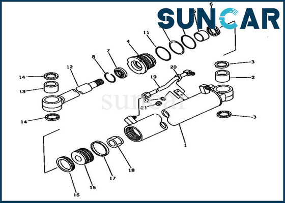Zestaw uszczelek Komatsu do 20S-63-02050 20S6302050 PC20-6 PC30-6 zestaw naprawczy siłownika wahadłowego części