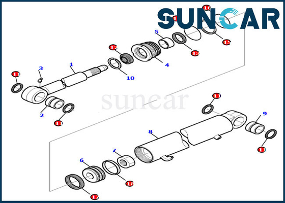 Zestaw uszczelniający ramienia koparki 878000413 PC30-7 PC35R-8 Zestaw naprawczy uszczelki cylindra hydraulicznego Komatsu