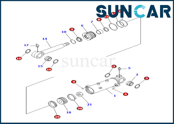 Zestaw uszczelek cylindra podnoszenia ostrza do 707-98-24930 7079824930 Komatsu 8-24930 Komatsu PC30MR-3 PC27MR-3 PC27MR-2