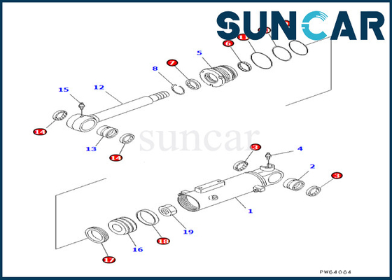 Zestaw uszczelniający cylindra ostrza Komatsu 707-98-22180 7079822180 Pasuje do F4EC-1 F5EC-1 F6EC-1