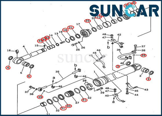 Zestaw uszczelek olejowych ramienia 707-99-67110 Zestaw naprawczy cylindra 7079967110 Pasuje do Komatsu PC300-5 PC310-5 Ciężki sprzęt