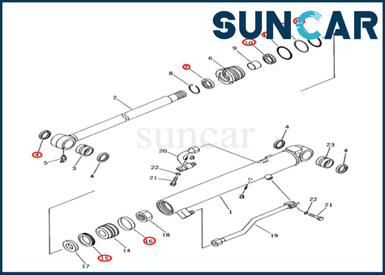 707-98-12400 7079812400 Zestaw uszczelniający cylindra łyżki Komatsu do PC28UD-2 PC28UG-2 PC28UU-2
