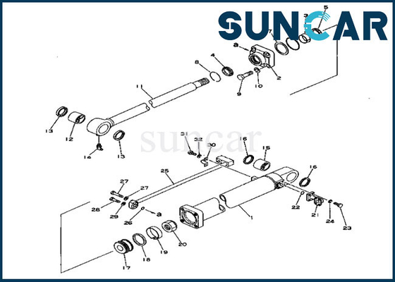 207-63-76100 Zestaw naprawczy łyżki do modeli PC300-1 PC300LC-1 2076376100 Zestaw serwisowy cylindra Komatsu