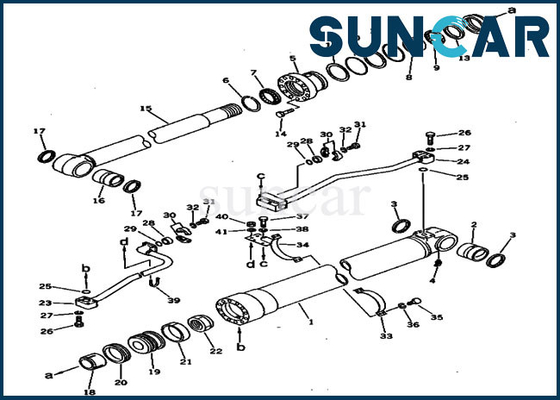 207-63-52100 Zestaw uszczelek cylindra wysięgnika mający zastosowanie do ciężkiego sprzętu Komatsu PC300-3 PC300LC-3