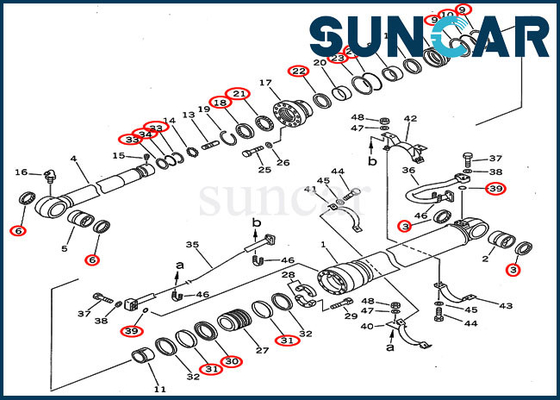 Zestaw uszczelek do koparki 207-63-02120 Zestaw naprawczy siłownika ramienia do wersji zagranicznej PC300-5 PC300LC-5 Komatsu