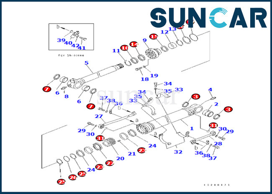 707-99-59750 7079959750 Zestaw serwisowy cylindra kubełkowego Komatsu Do PC350LC / NLC-8 PC360LC / NLC-10