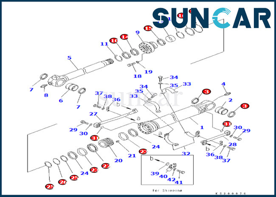 Zestaw naprawczy uszczelki cylindra łyżki 707-99-59130 7079959130 Komatsu pasuje do PC350LC/NLC-8 PC360LC/NLC-10