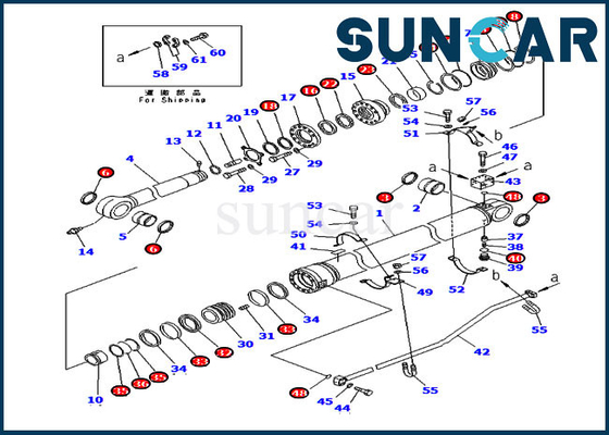707-99-72280 Zestaw uszczelek ramienia Wersja zagraniczna 7079972280 PC300-7 Zestawy naprawcze cylindrów Komatsu