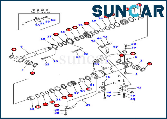 Zestaw uszczelnienia wysięgnika 707-99-59360 Zestaw uszczelek olejowych koparki Siłownik hydrauliczny pasuje do PC300-7 Komatsu
