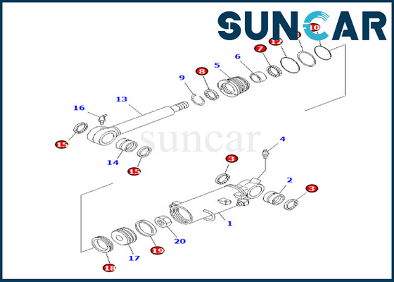 Zestaw serwisowy cylindra ostrza 707-98-31110 7079831110 Komatsu do zestawu uszczelniającego cylindra ostrza PC35MR-1