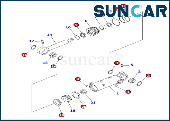 707-98-24770 7079824770 Zestaw serwisowy siłownika podnoszenia ostrzy Komatsu do PC35MR-3 PC35MR-2