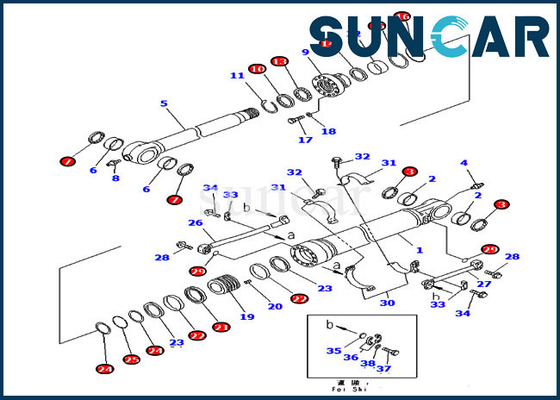 707-99-59610 Zestawy do serwisowania cylindrów Zestawy uszczelek 7079959610 Do części modelu PC300LC-7 PC350LC-7 Komatsu