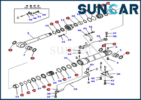 707-99-58031 7079958031 Zestaw serwisowy wysięgnika Zestaw uszczelek cylindra do KOMATSU PC350-8 PC300-8 PC300LC-8