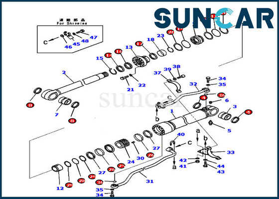 707-99-59270 Zestaw serwisowy siłownika wysięgnika Model PC300-8 Zestaw naprawczy uszczelki koparki Komatsu