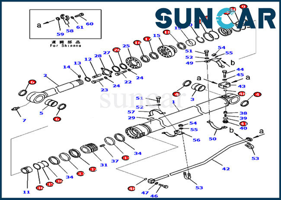 707-99-72281 Zestaw uszczelek siłownika ramienia Zestawy naprawcze do wyposażenia modelowego PC300-8 Części wewnętrzne Komatsu