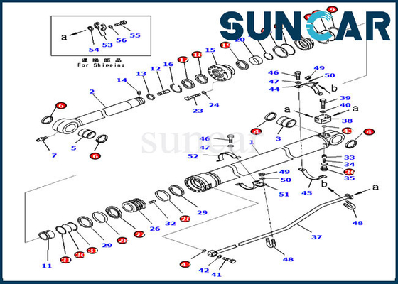 Zestaw serwisowy siłownika ramienia 707-99-72350 7079972350 Koparka PC300-8 Zestaw uszczelek olejowych Komatsu